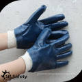 SRSAFETY blue nitrile coated working glove CE